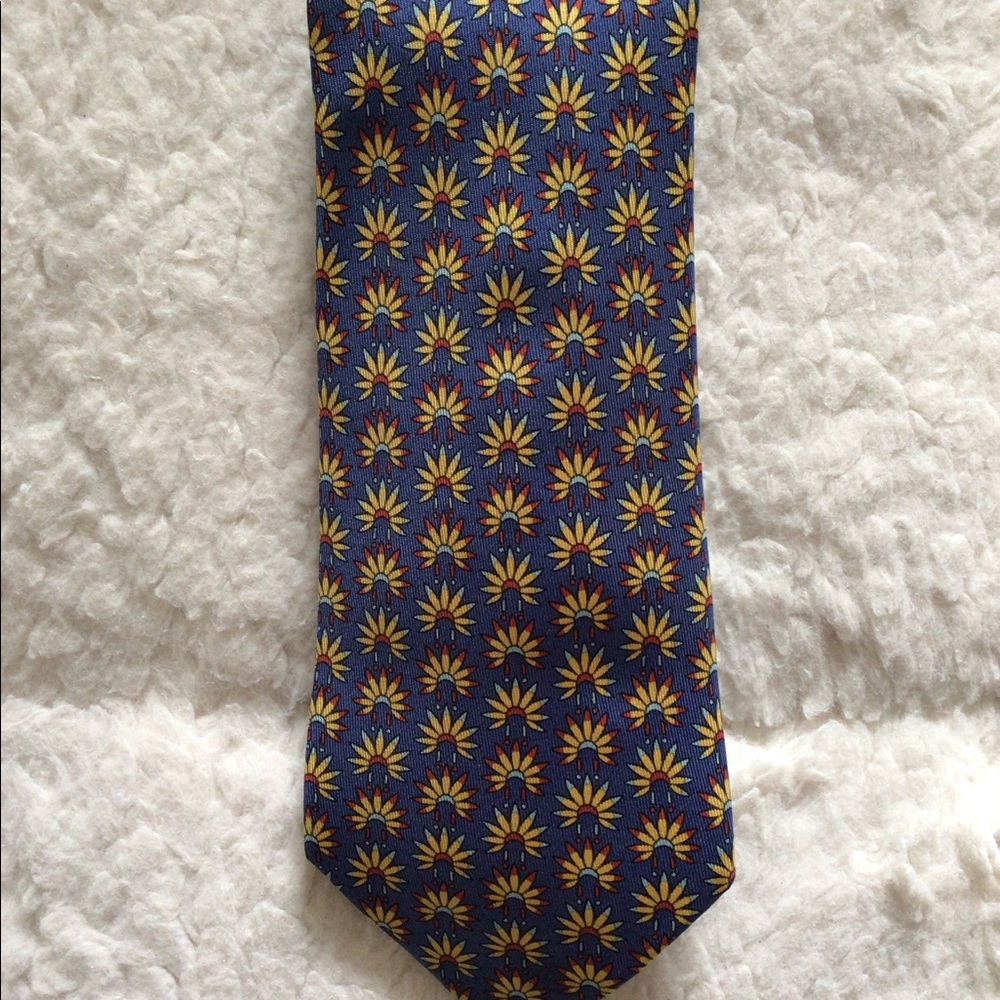 Hermes Authentic 100% Silk Soie Mens Tie Made in France 7398 PA - Picture 8 of 12
